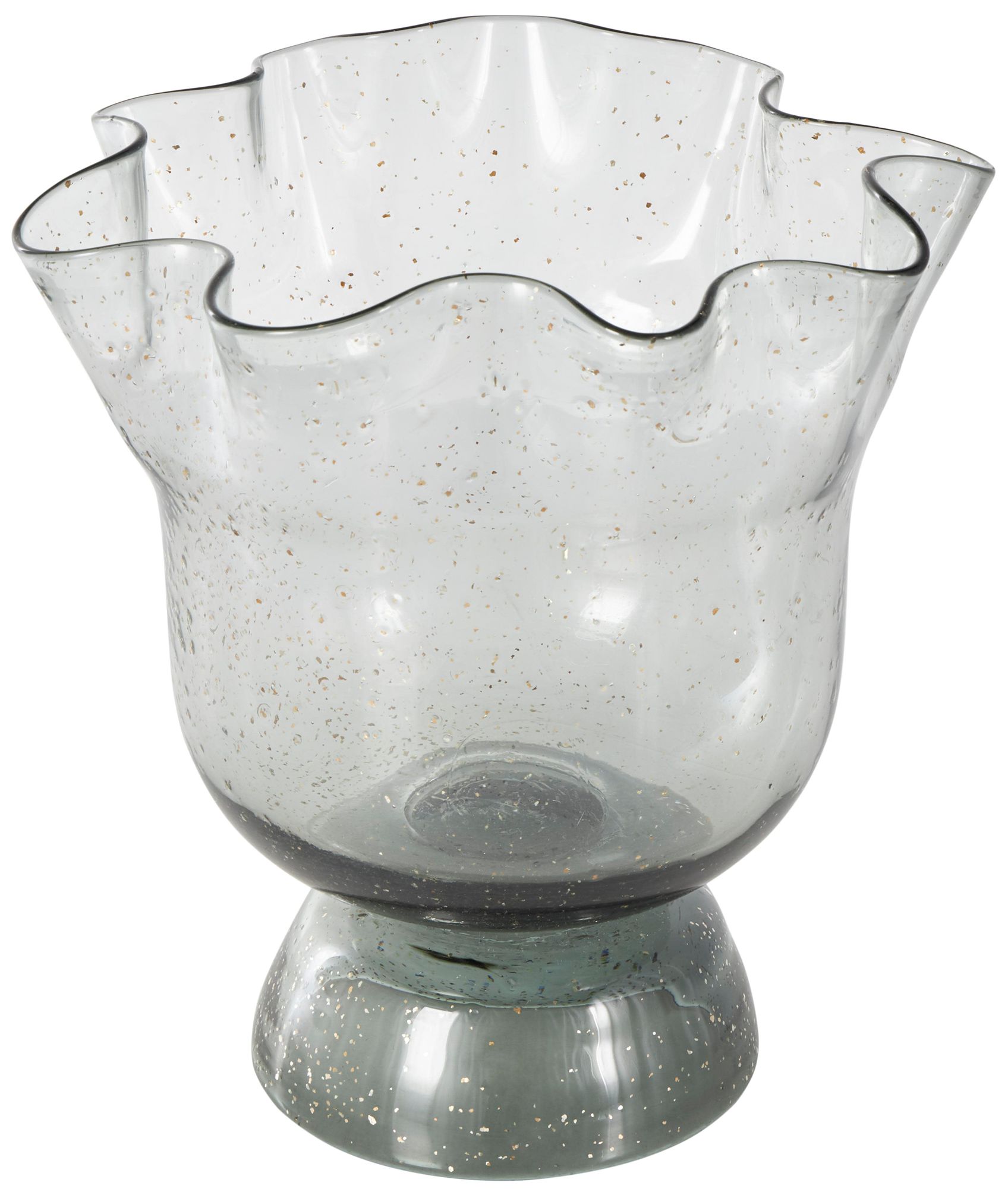 Image 2 Black Glass Modern Vase, 10" x 10" x 11"