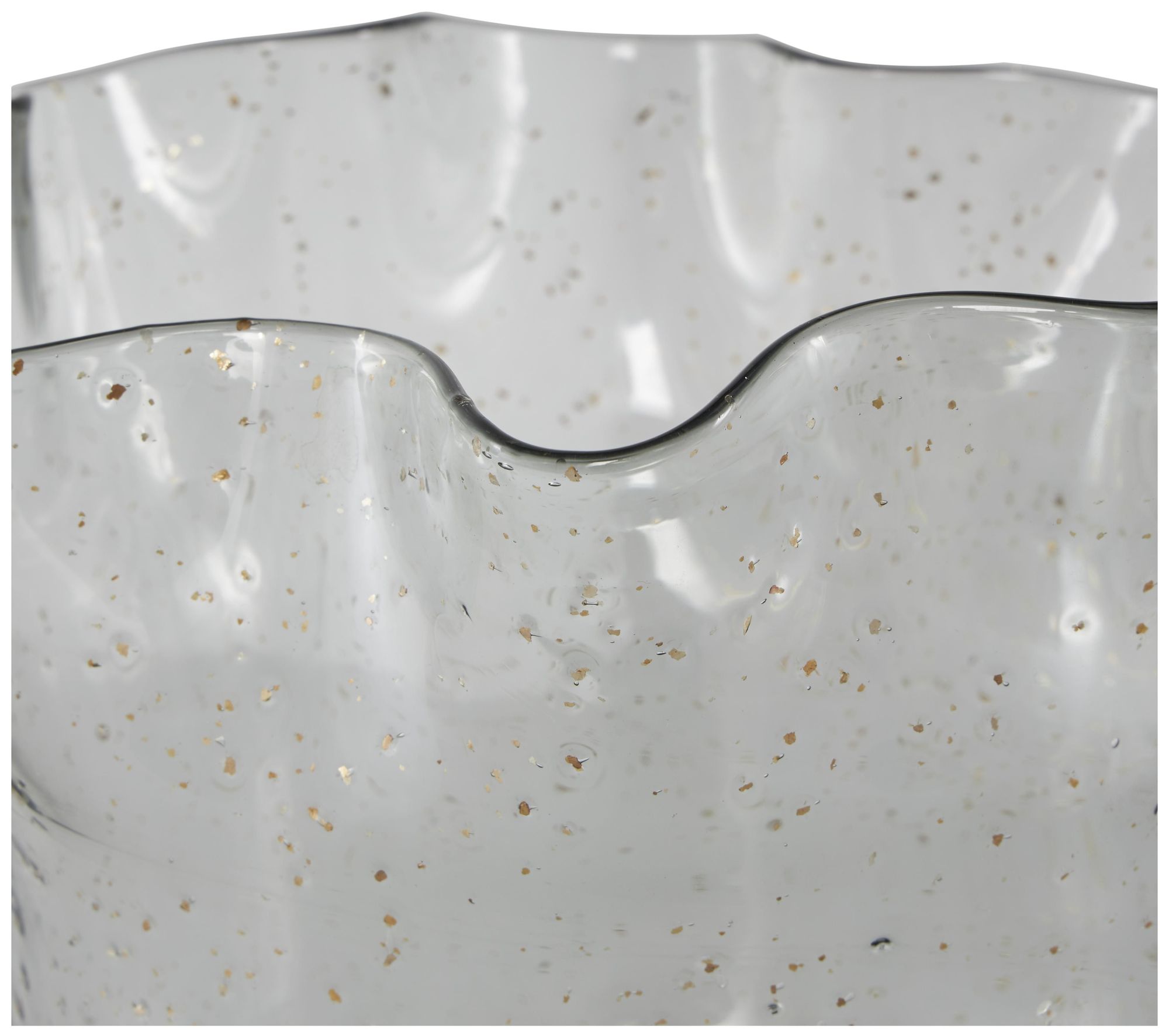 Image 3 Black Glass Modern Vase, 10" x 10" x 11" more views