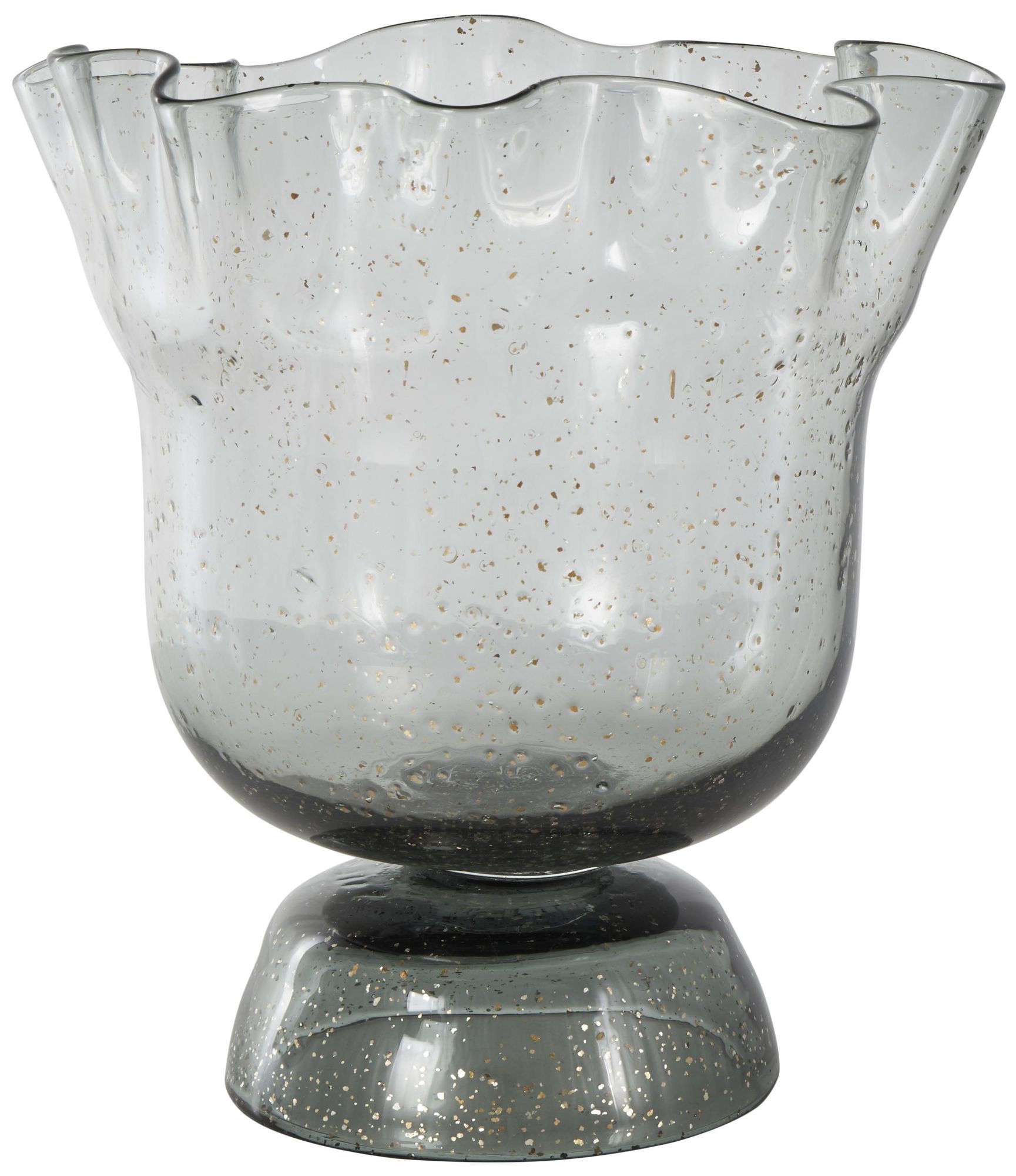 Image 5 Black Glass Modern Vase, 10" x 10" x 11" more views