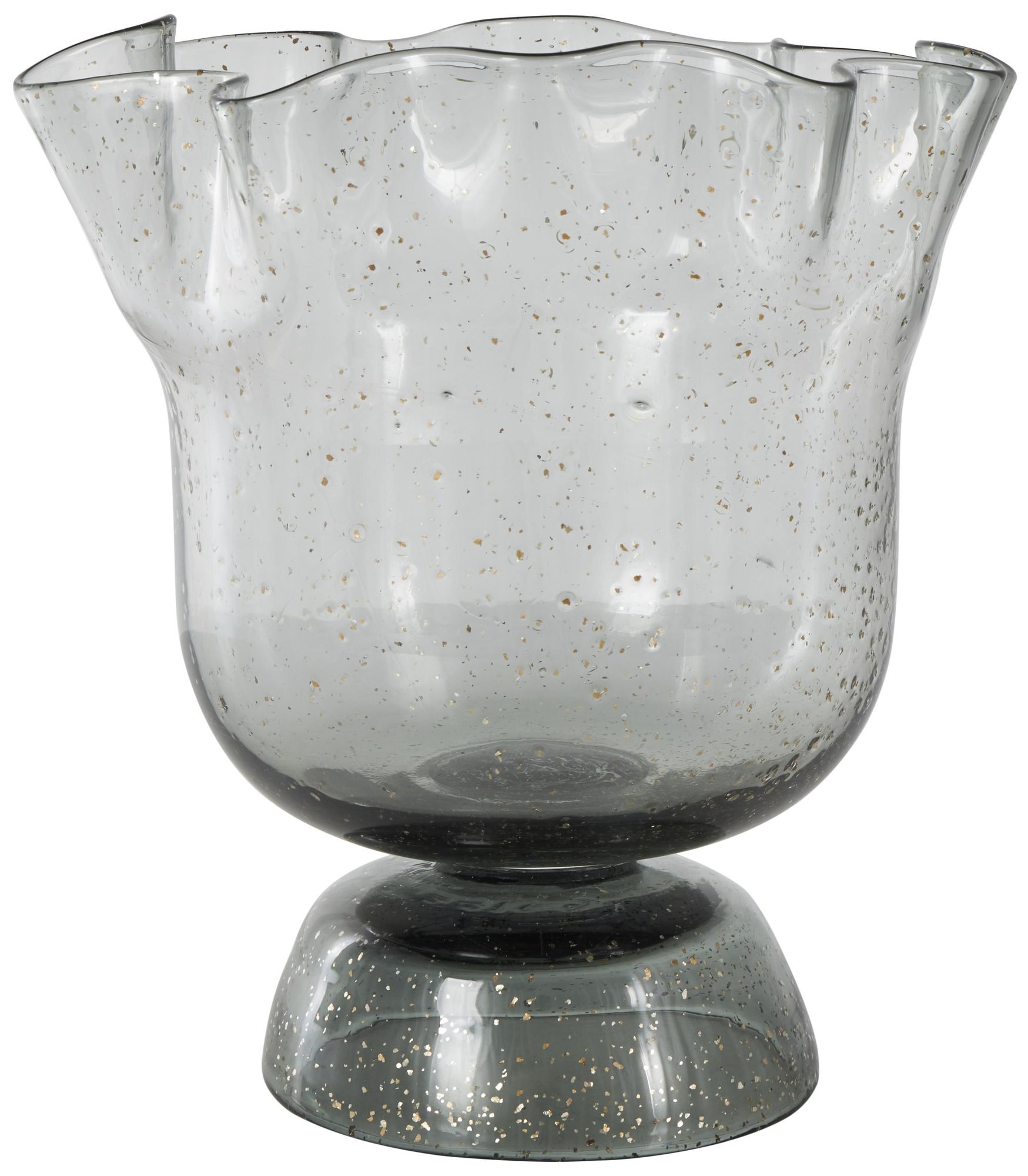 Image 6 Black Glass Modern Vase, 10" x 10" x 11" more views