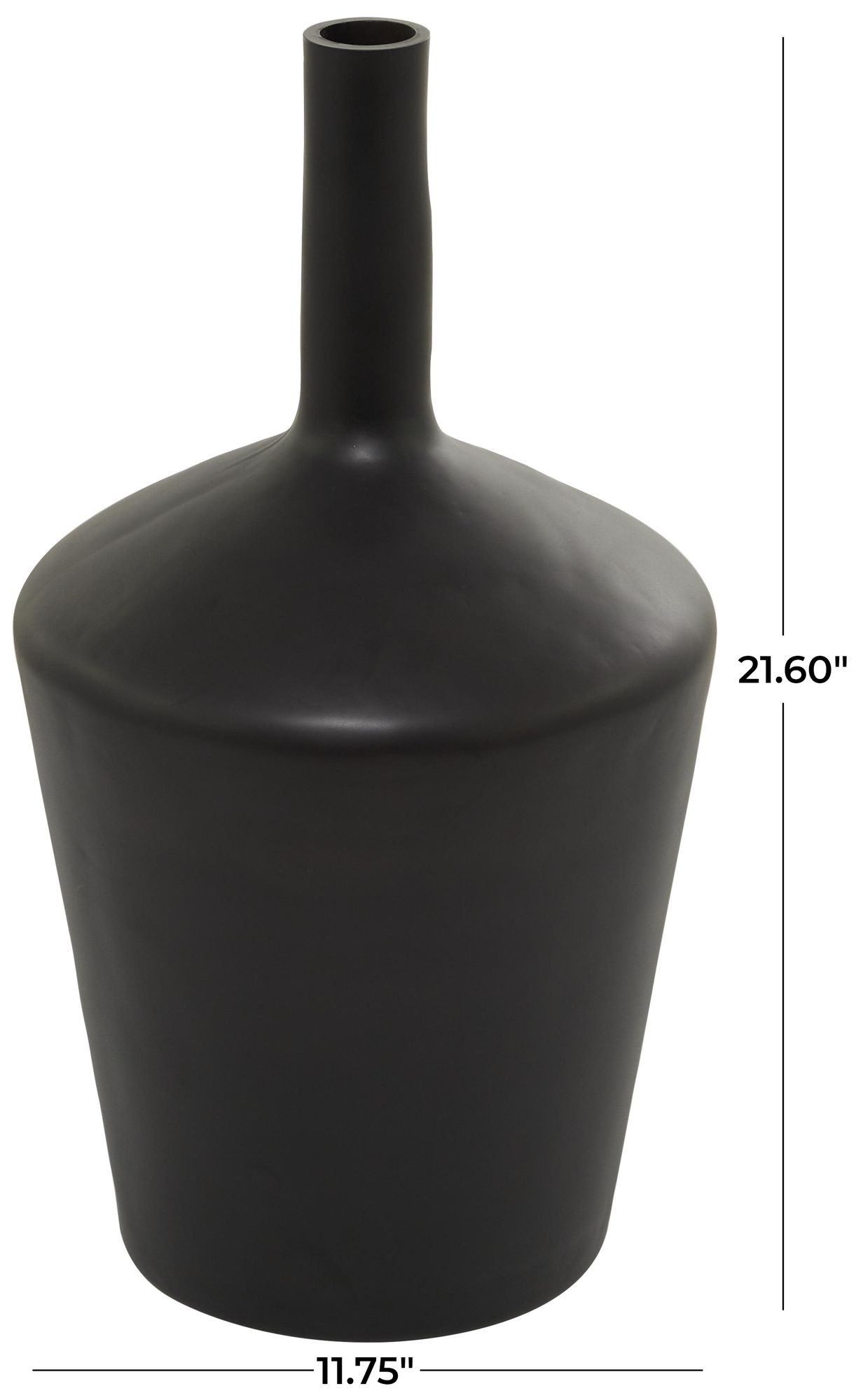 Image 6 Black Glass Modern Vase, 12" x 12" x 22" more views