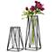 Black Glass Modern Vase, S/2 13", 9"H