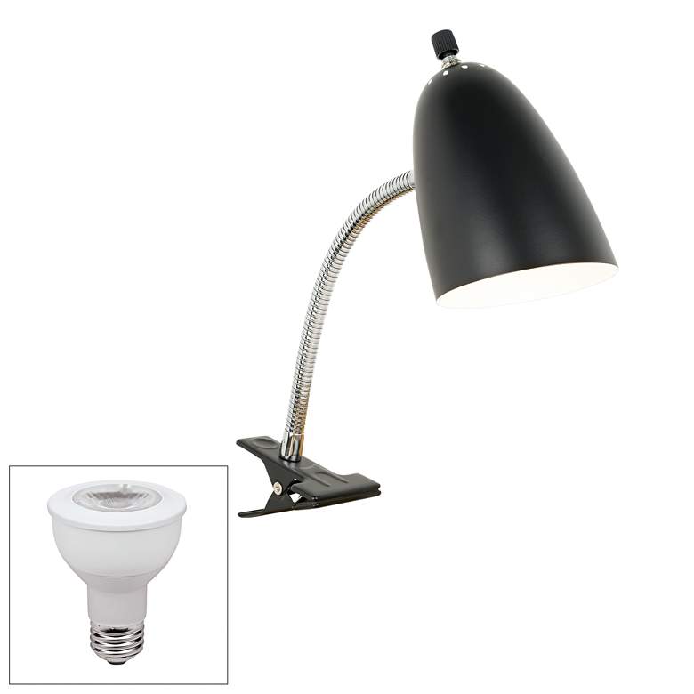 Image 1 Black Gooseneck Headboard LED Clip Lamp