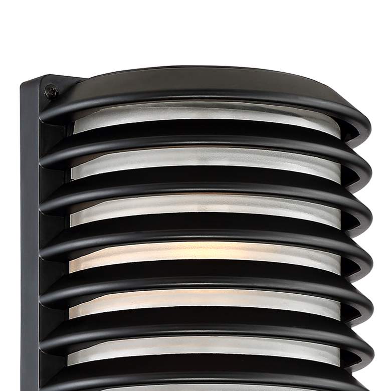 Image 3 Black Grid 10" High Modern Outdoor Wall Light more views