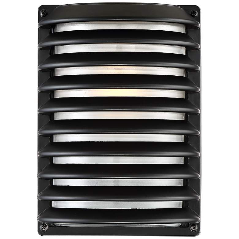 Image 4 Black Grid 10" High Modern Outdoor Wall Light more views