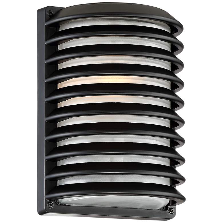 Image 5 Black Grid 10" High Modern Outdoor Wall Light more views