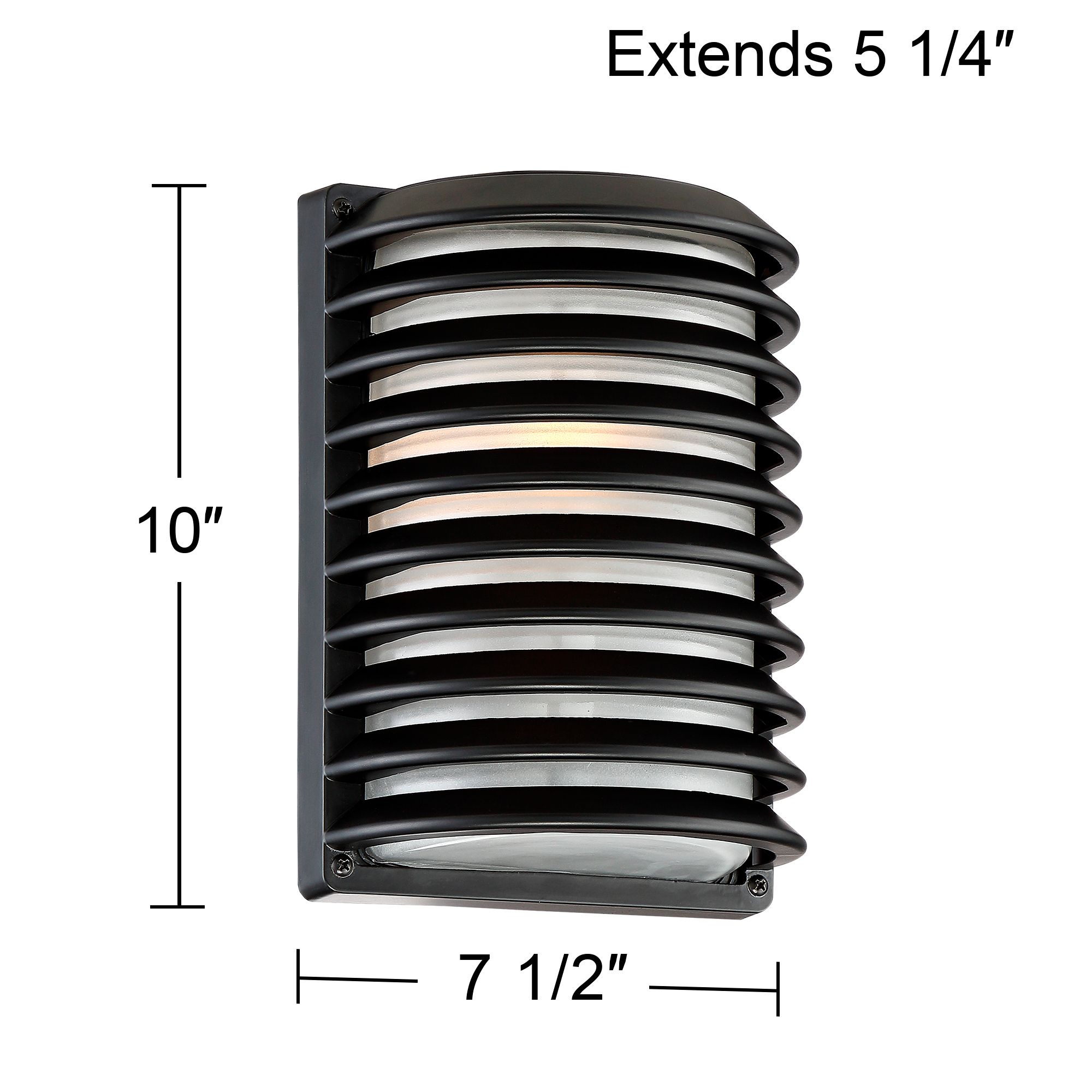 Black Grid 10" High Modern Outdoor Wall Light