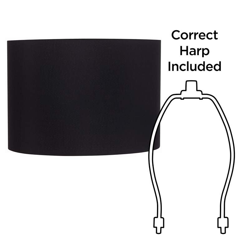 Image 6 Black Hardback Drum Shade 16x16x11 (Spider) more views