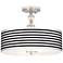 Black Horizontal Stripe 16" Wide Semi-Flush Ceiling Light