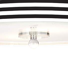 Image3 of Black Horizontal Stripe 16" Wide Semi-Flush Ceiling Light more views
