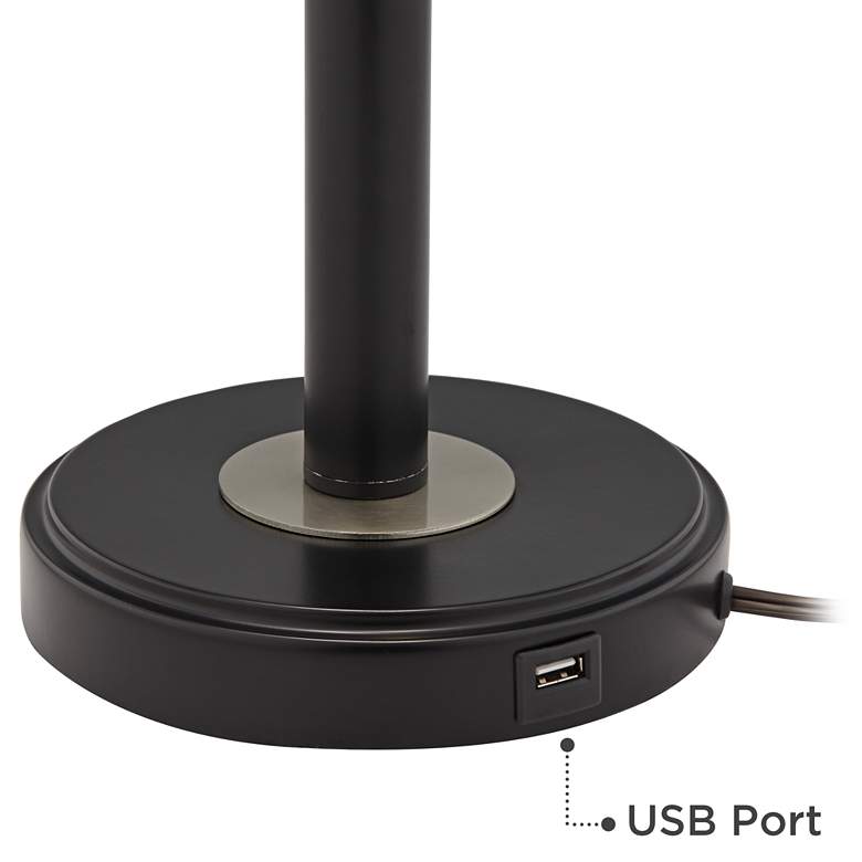 Image 3 Black Horizontal Stripe Arturo USB Table Lamps Set of 2 more views