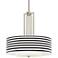 Black Horizontal Stripe Carey 24" Brushed Nickel 4-Light Chandelier