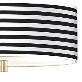 Image2 of Black Horizontal Stripe Giclee 14" Wide Ceiling Light more views