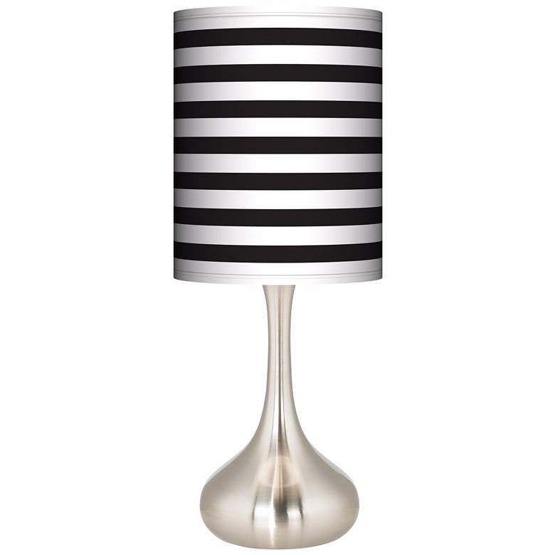 Image 2 Black Horizontal Stripe Giclee Modern Coastal Droplet Table Lamp