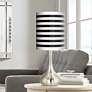Black Horizontal Stripe Giclee Modern Coastal Droplet Table Lamp