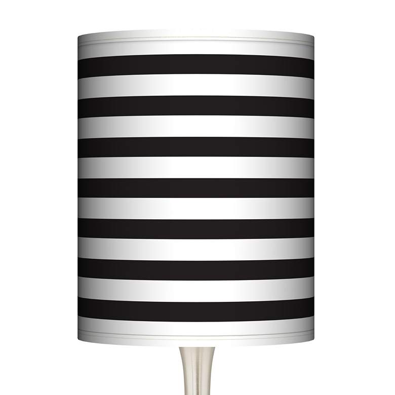 Image 3 Black Horizontal Stripe Giclee Modern Coastal Droplet Table Lamp more views