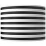 Black Horizontal Stripe Giclee Round Drum Lamp Shade 15.5x15.5x11 (Spider)