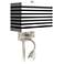 Black Horizontal Stripe LED Reading Light Plug-In Sconce