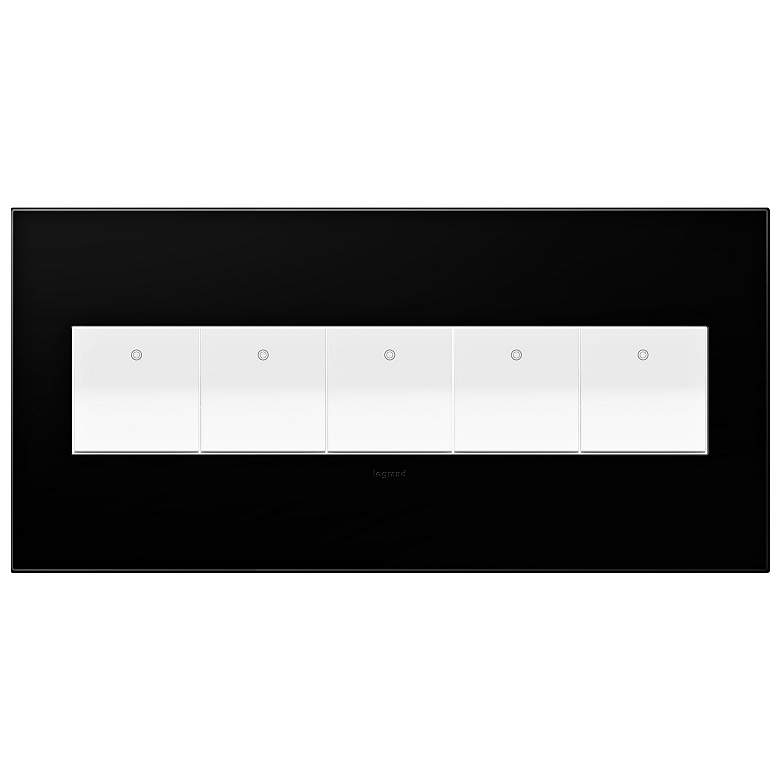 Image 1 Black Ink 5-Gang Wall Plate with 5 x Paddle Switches