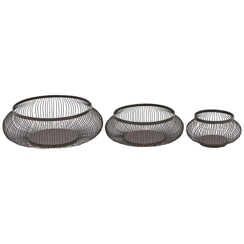 Image 1 Black Iron Wire Decorative Baskets Set of 3