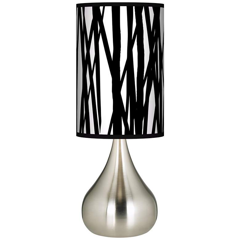 Image 1 Black Jagged Stripes Giclee Big Droplet Table Lamp
