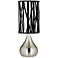 Black Jagged Stripes Giclee Big Droplet Table Lamp