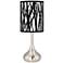 Black Jagged Stripes Giclee Droplet Table Lamp