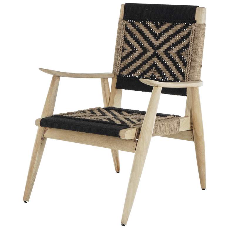 Image 1 Black Jute Rope Handmade Accent Chair, 25" x 24" x 33"