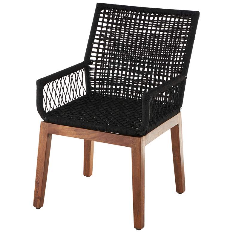 Image 1 Black Jute Rope Handmade Woven Accent Chair, 24" x 26" x 37"