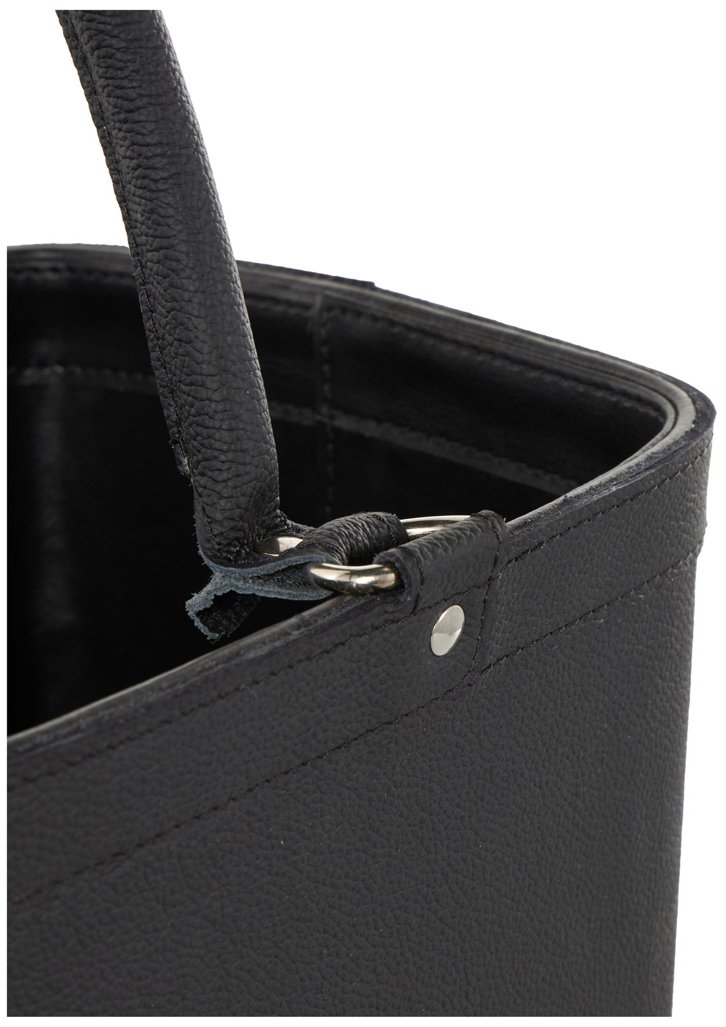 Image 4 Black Leather Modern Magazine Holder, 15" x 9" x 17" more views