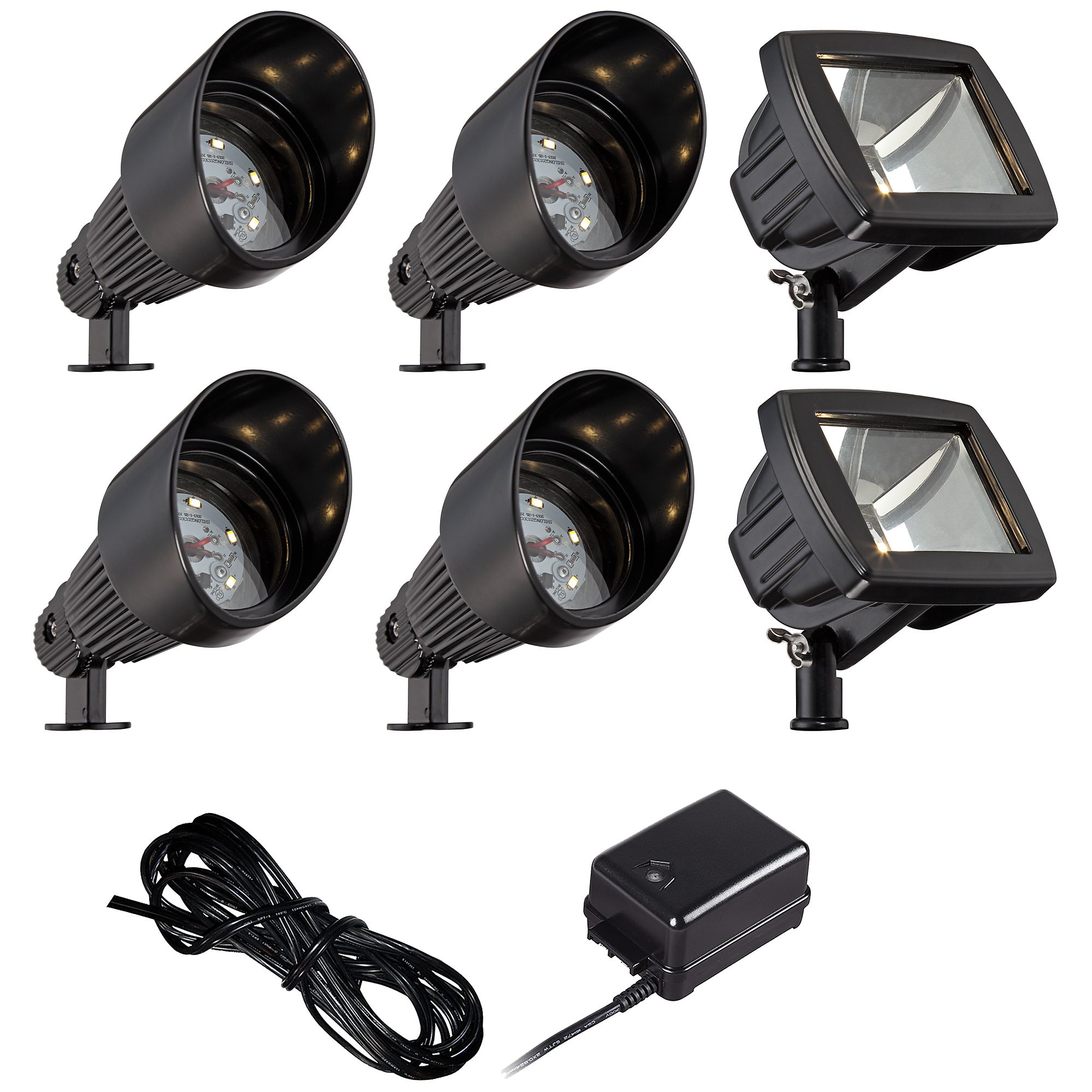 Black LED Bronze Spot and Path Light Landscape Kit