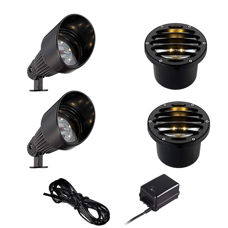 Image 1 Black LED Spot and Large In-Ground Complete Landscape Kit