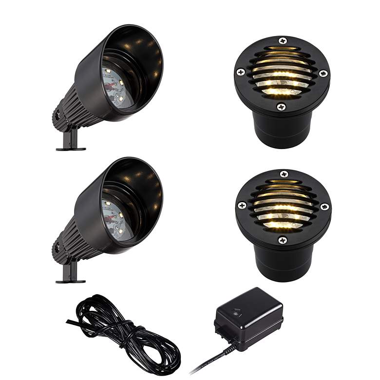 Image 1 Black LED Spot and Small In-Ground Complete Landscape Kit