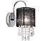 Black Line Shade 12" High Chrome Crystal Wall Sconce