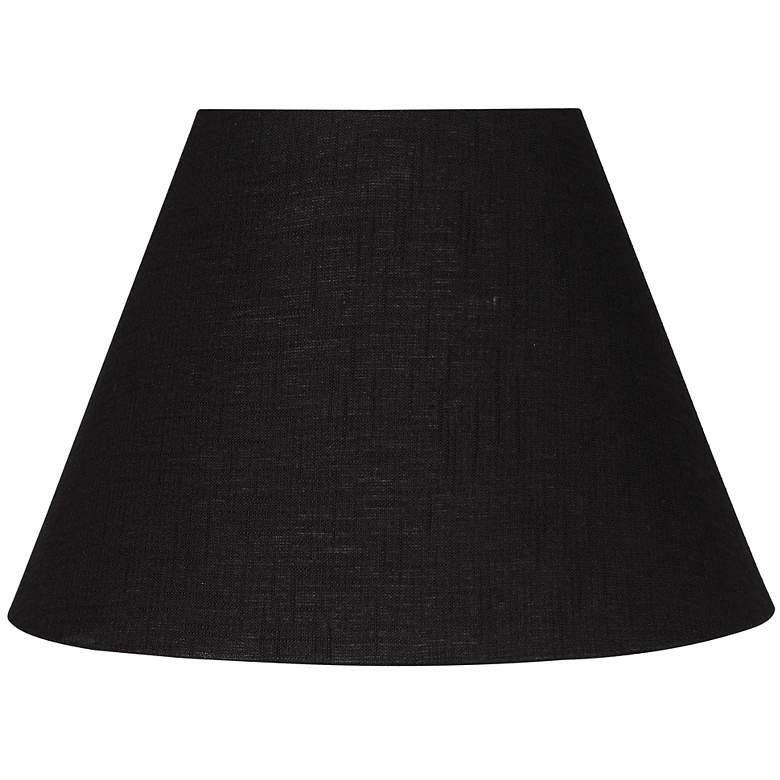 Image 1 Black Linen Flat Lamp Shade 7x14x10 (Spider)