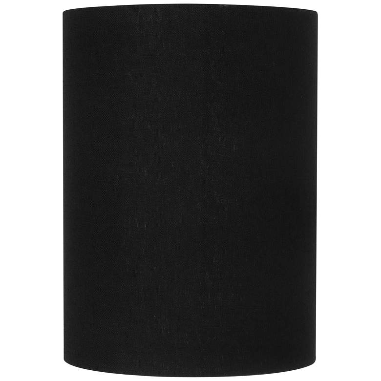 Image 3 Black Linen Set of 2 Cylinder Lamp Shades 8x8x11 (Spider) more views