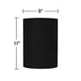 Black Linen Small Cylinder Lamp Shade 8x8x11 (Spider)