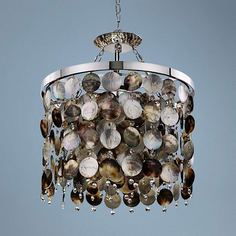 Image 1 Black Magic Crystal and Pearl 19 inch Wide Pendant Chandelier