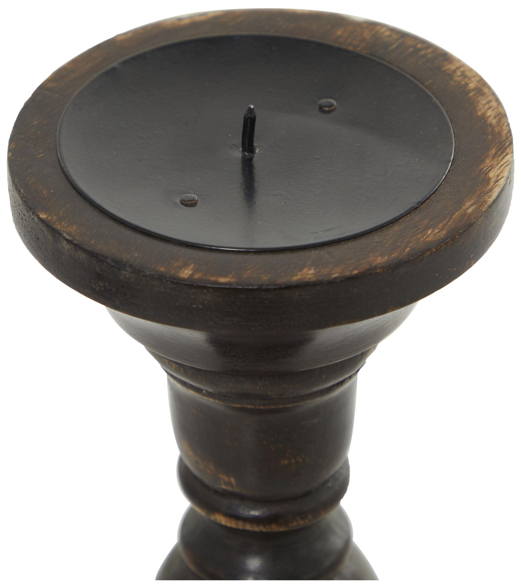 Image 3 Black Mango Wood Farmhouse Candle Holder more views