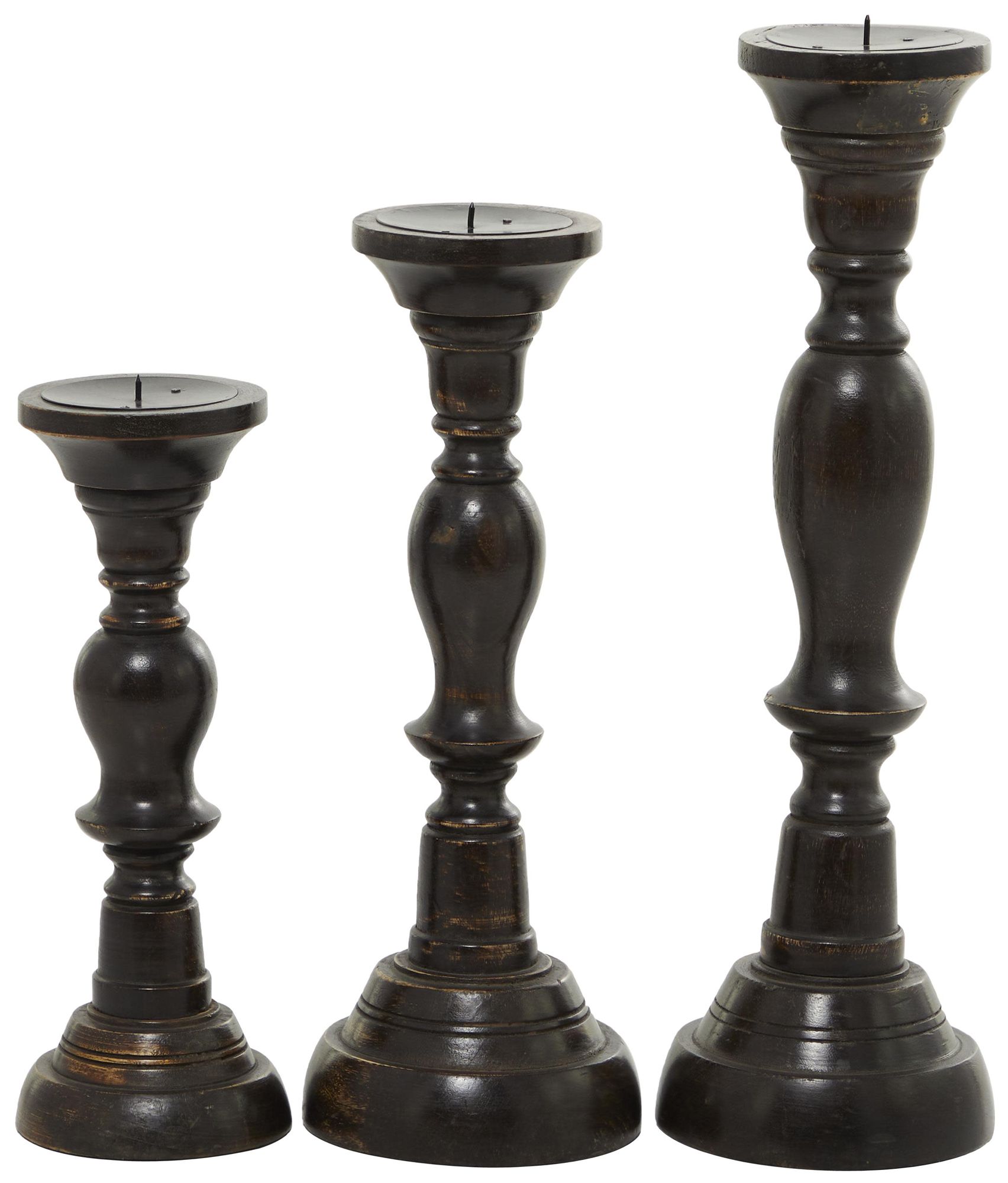 Image 5 Black Mango Wood Farmhouse Candle Holder more views