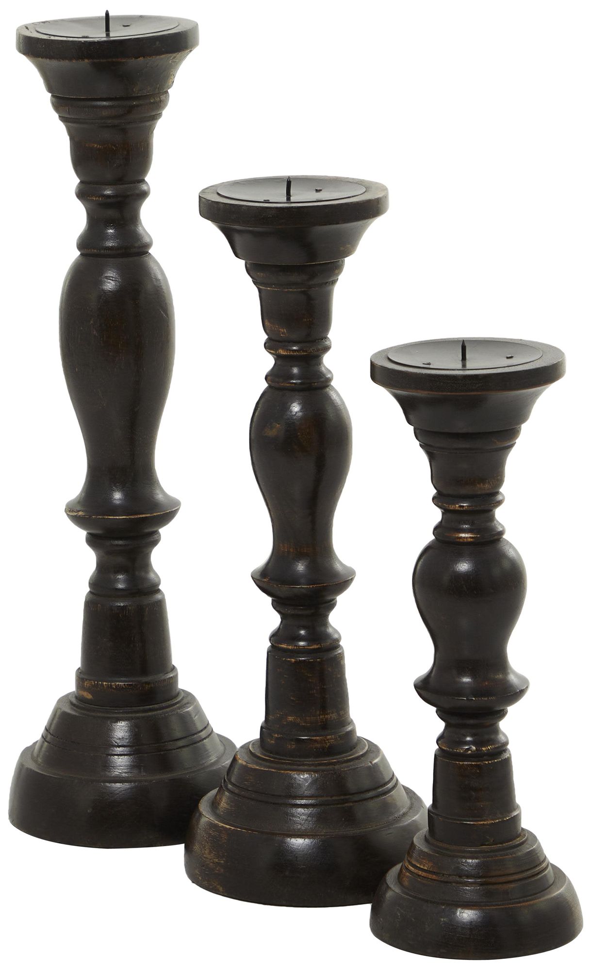 Image 6 Black Mango Wood Farmhouse Candle Holder more views