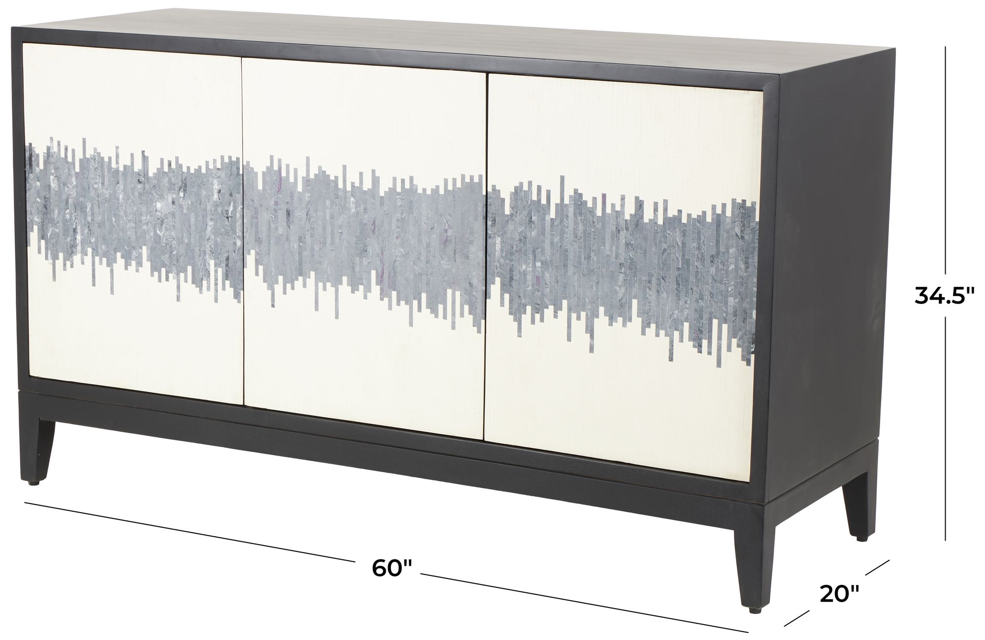 Image 7 Black Mango Wood Modern Sideboard, 60" x 20" x 35" more views
