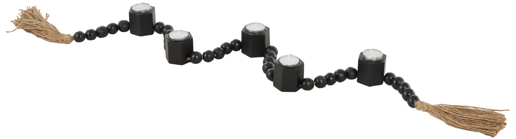 Image 2 Black Mango Wood Traditional Candle Hold