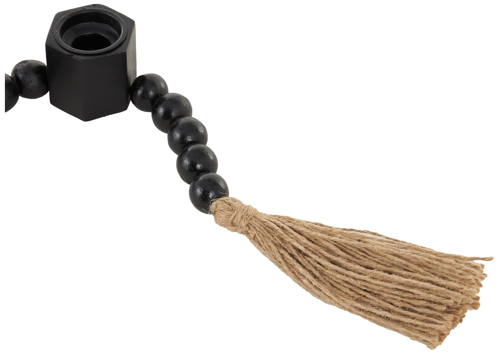 Image 3 Black Mango Wood Traditional Candle Hold more views