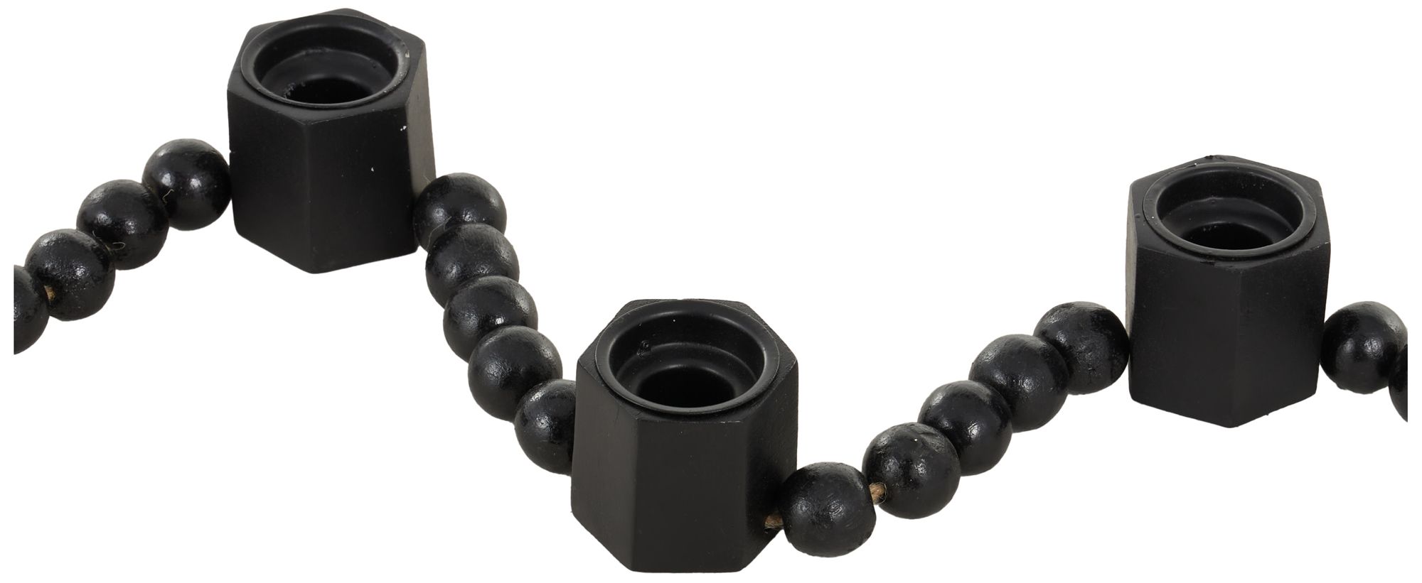 Image 4 Black Mango Wood Traditional Candle Hold more views