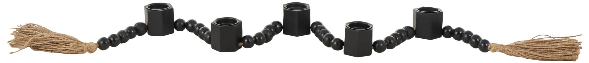 Image 6 Black Mango Wood Traditional Candle Hold more views