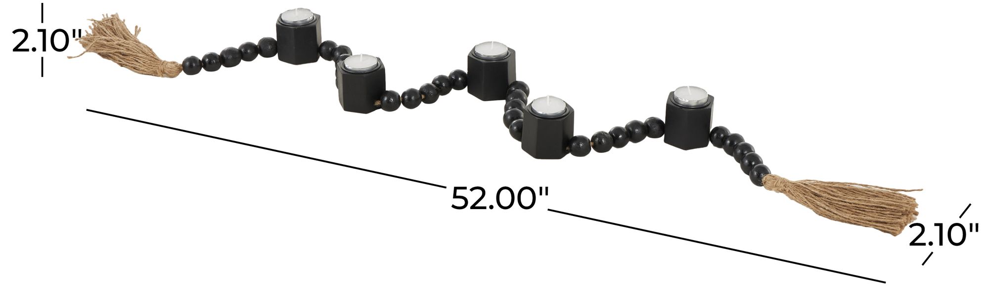 Image 7 Black Mango Wood Traditional Candle Hold more views