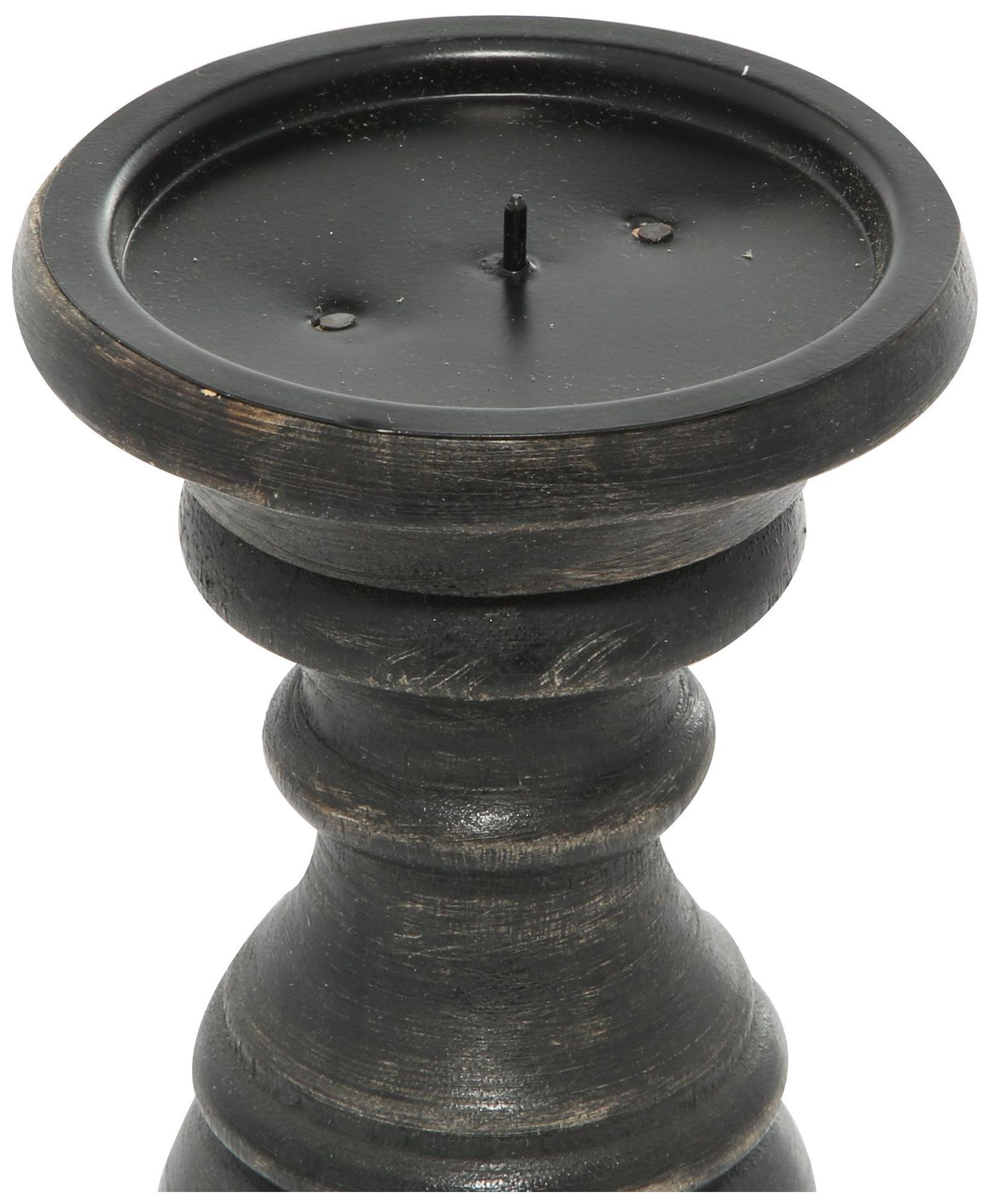 Image 4 Black Mango Wood Traditional Candle Hold more views