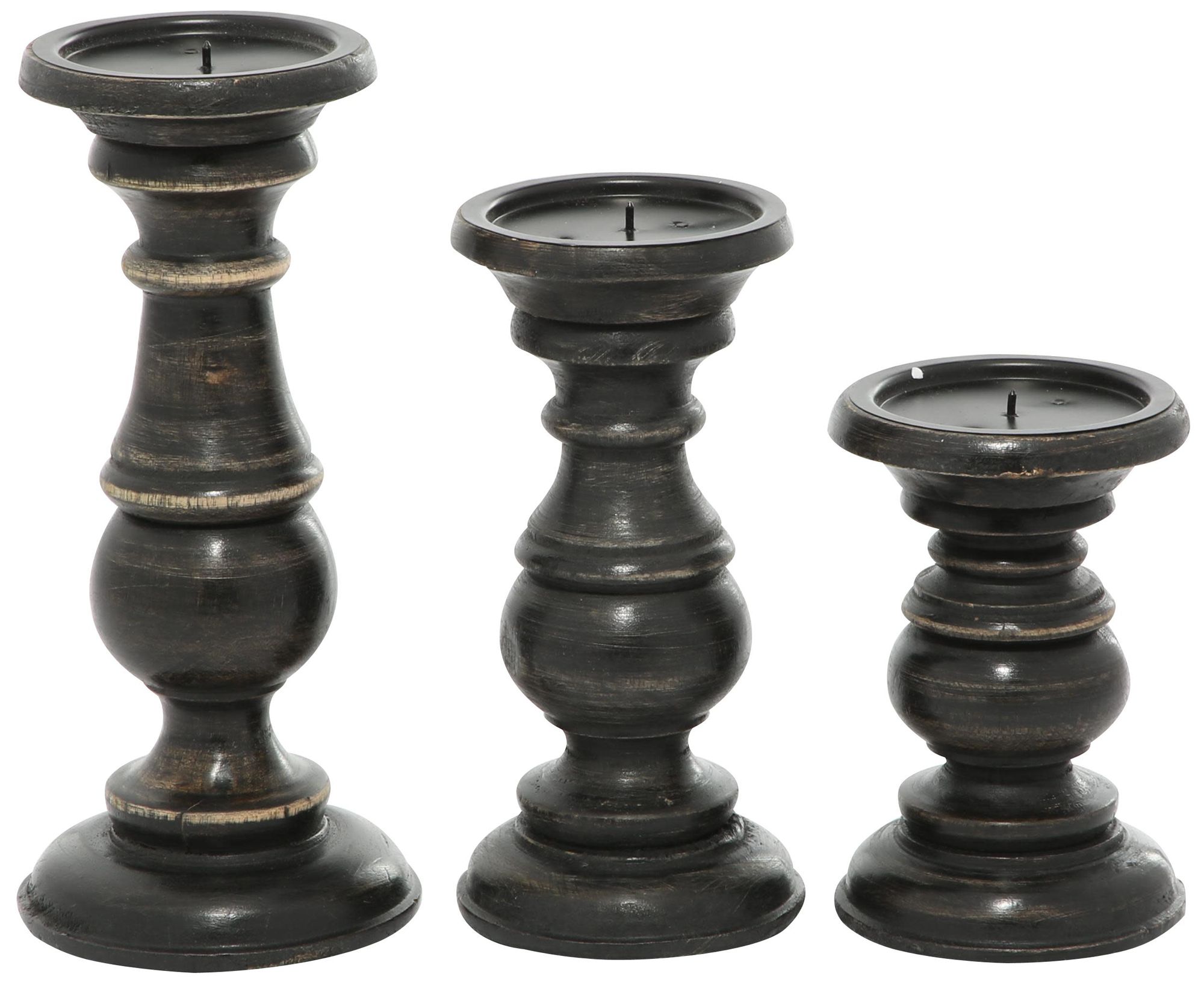 Image 5 Black Mango Wood Traditional Candle Hold more views