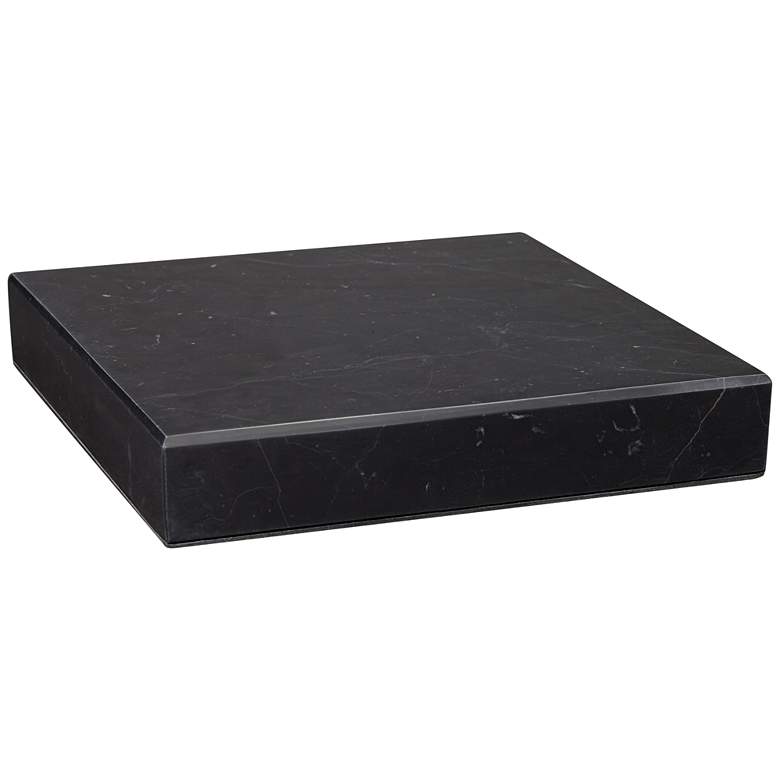 Image 1 Black Marble 8" Square x 1" High Pedestal Lamp Riser